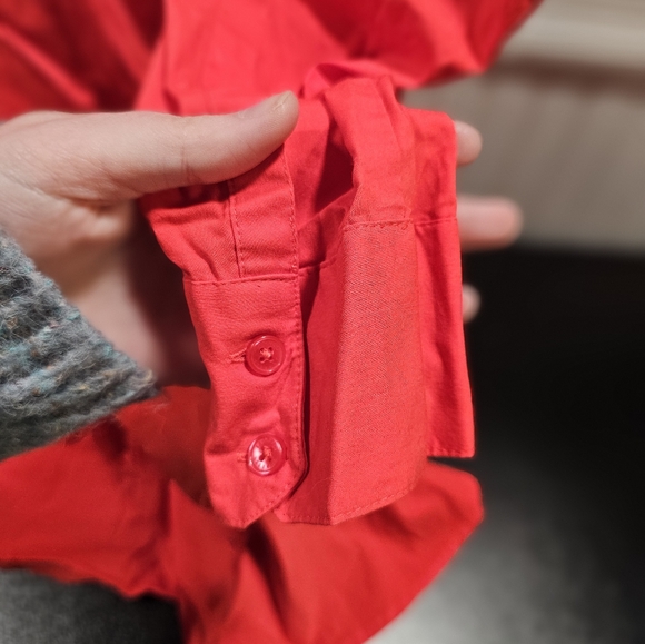 Fit n Flare Reddish Pink Button Collard Dress - Picture 2 of 6